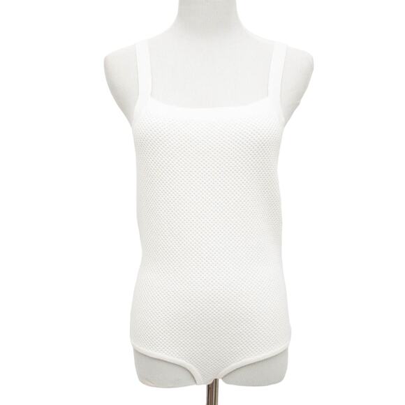 Revolve One Grey Day Waffle Knit Tank Bodysuit Size Medium - Picture 2 of 9